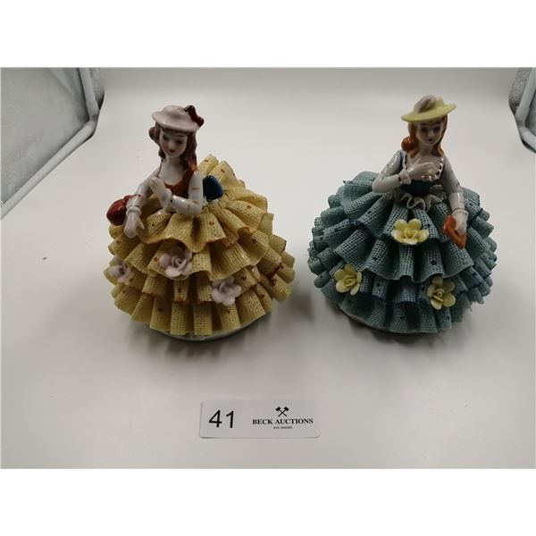 Two Different Porcelain Figurines 6" Tall