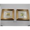 Image 1 : Two 23 Karat Gold Foil Art Works 9" Wide x 9" Long