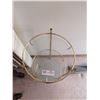 Image 2 : Brass Colored Glass Shelving Unit 26" Tall x 11.5" Diameter