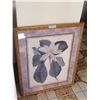 Image 1 : "Magnolia" Flower Print  With Ornate Frame 24" Wide x 30" Long