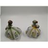 Image 2 : Two Ceramic Girl Figurines 5" Tall Porcelain and Two Flower Decorations Items