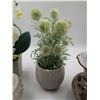Image 2 : Assorted Home Decor Includes Artificial Plants Pottery and Glassware 12" Tallest