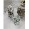 Image 5 : Assorted Home Decor Includes Artificial Plants Pottery and Glassware 12" Tallest