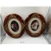 Image 1 : Two Antique Ornate Oval Framed Prints 14" Long x 12" Wide