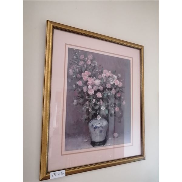 Framed Print of Flowers - Artist Unknown
