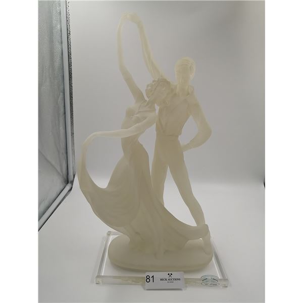 Frosted Glass-Style Figurine of Dancing Couple - From the Crystalline Collection of W. Amina
