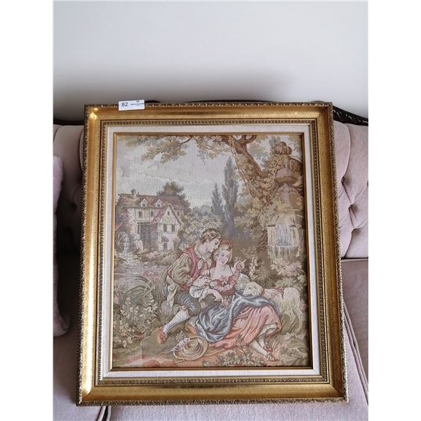 Framed Embroidery Artwork of Couple