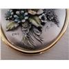 Image 2 : 3 x Framed Floral Etain (Tin) Artworks - Artist Unknown