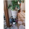 Image 2 : Metal Plant Stand with 2 x Artificial Plants