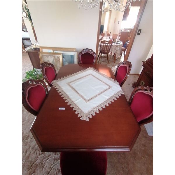 Wooden Dining Table with 6 x Chairs