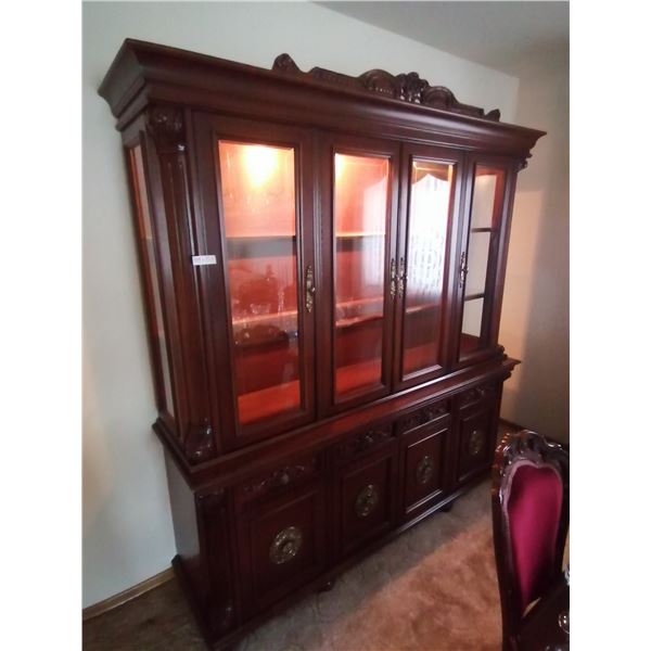 Beautiful China Cabinet with Toplight