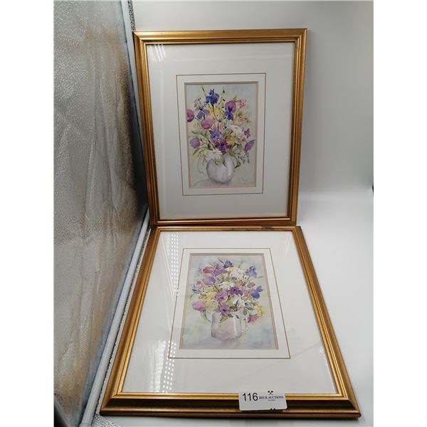 2 x Framed Watercolour Paintings by Sarah Malin