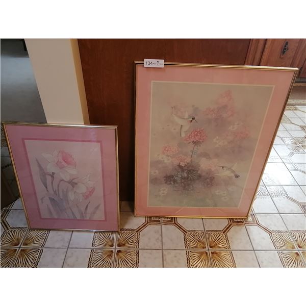 2 x Framed Floral Artwork Prints