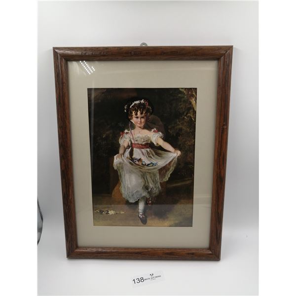 "Little Girl Carrying Flowers in Her Apron" - Framed Print by Edgar Degas