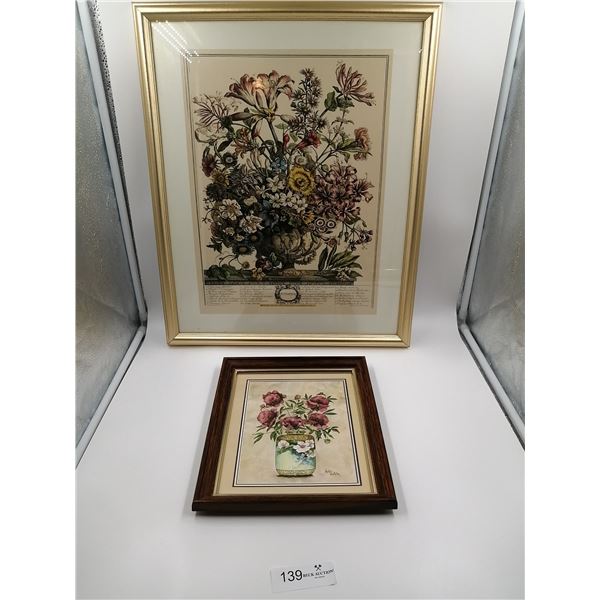2 x Framed Prints - "October" from the Robert Furber Collection and Floral Print by Holly Van Meter
