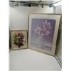 Image 1 : Framed Floral Print by Carlos Rios and Framed Floral Glass Art