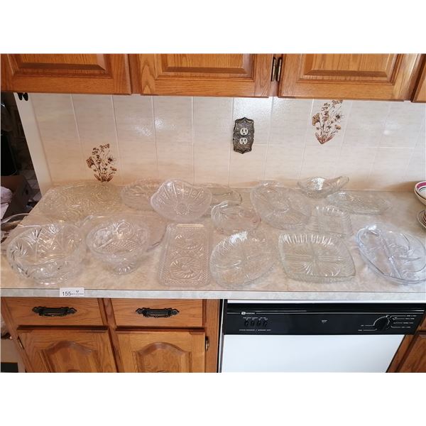 Assorted Glass and Crystal Serving Dishes