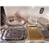 Image 2 : Assorted Metalware - Platters, Trays, Decorative Salt and Pepper Shaker Set, and More!