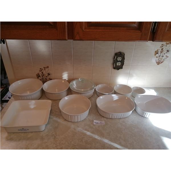 Assortment of Corning Ware Casserole Dishes