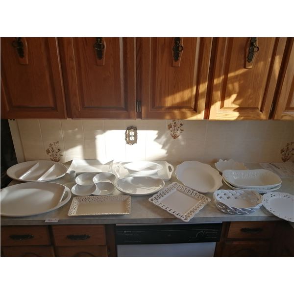 Assortment of Porcelain Serving Trays