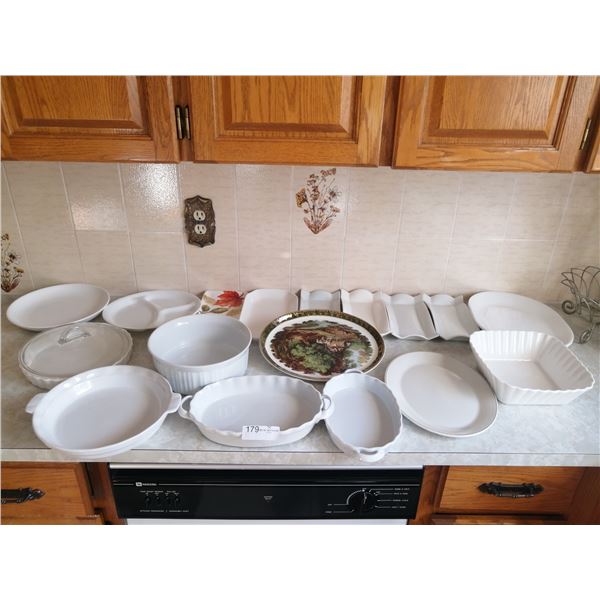 Good Sized Lot of White Durable Serving Dishes and Platters