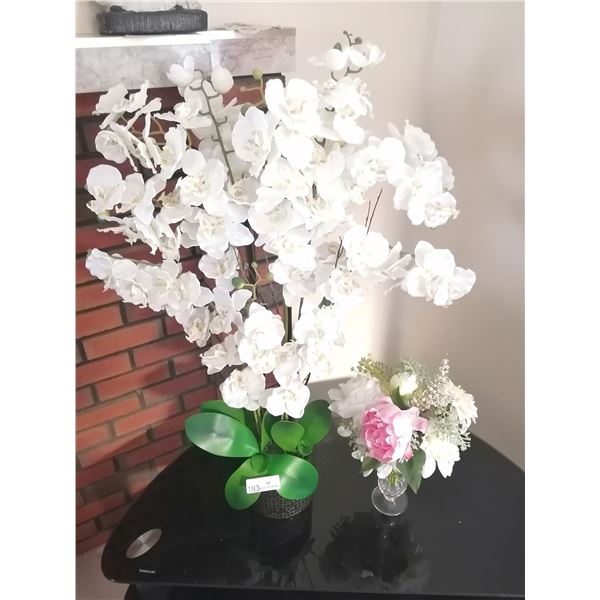 Two Artificial Flowers Tallest 36" Tall Beck Auctions Inc.