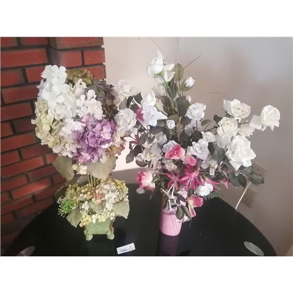Two Artificial Flowers Lot Tallest 29" Tall