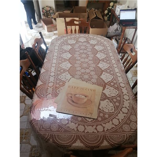 Nicely Kept Kroehler Dining Room Table  With  Chairs76" Long  x 42"  x 30" Tall