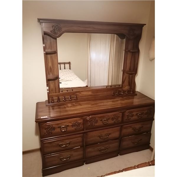 Wooden Chest of Drawers w/ Mirror