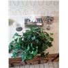 Image 1 : Assorted Bathroom Decor - with Artificial Plant, Metal Kleenex Box Cover, Ornate Glass Bowls, & More