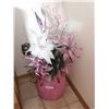 Image 1 : Artificial Flowers in Large Pink Ceramic Vase