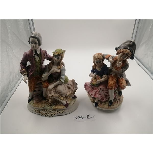 2 x Ceramic Classical Couple Figurines