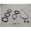 Image 1 : Assortment of Black and Silver-Colored Jewelry