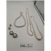 Image 1 : 3 x Pearl-Style Necklaces and 2 x Pairs of Pearl-Style Earrings
