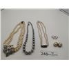 Image 1 : 3 x Pearl-Style Necklaces and 2 x Pairs of Pearl-Style Earrings