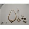Image 1 : 2 x Gold-Colored Necklaces and 3 x Pairs of Gold-Colored Earrings