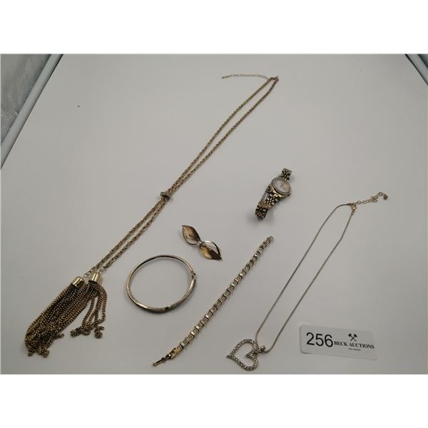 Assortment of Gold-Colored Jewelry