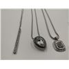 Image 3 : 3 x Silver Colored Necklaces and 2 x Pairs of Silver Colored Earrings