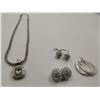 Image 3 : 3 x Necklaces and 3 x Pairs of Earring - Silver-Colored