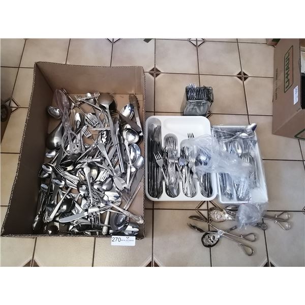 Large Assortment of Stainless Steel Cutlery (Some Silverplate)