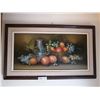 Image 1 : Oil on Canvas of Fruit Basket - By O. Olive - Framed