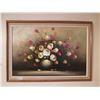 Image 1 : Oil on Canvas Painting of Flowers - By Robinson