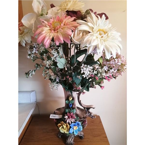 Decorative Porcelain Vase with Artificial Flowers