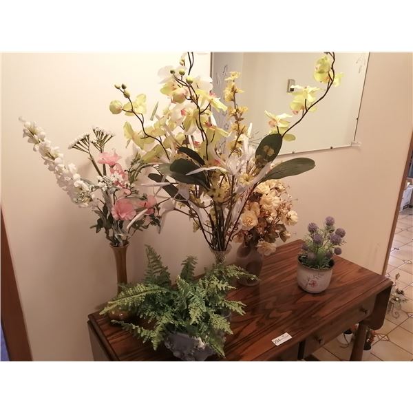 Assortment of Potted Artificial Flowers