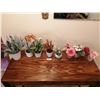 Image 1 : Assortment of Potted Artificial Flowers