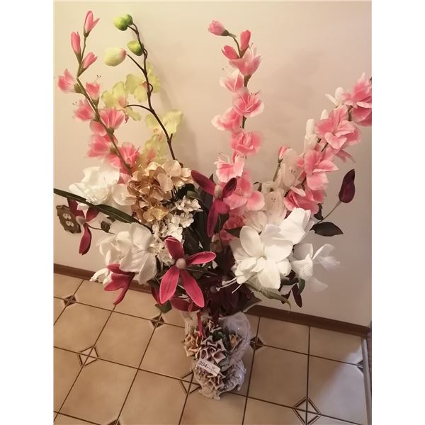 Cappodimonte Vase with Artificial Flowers