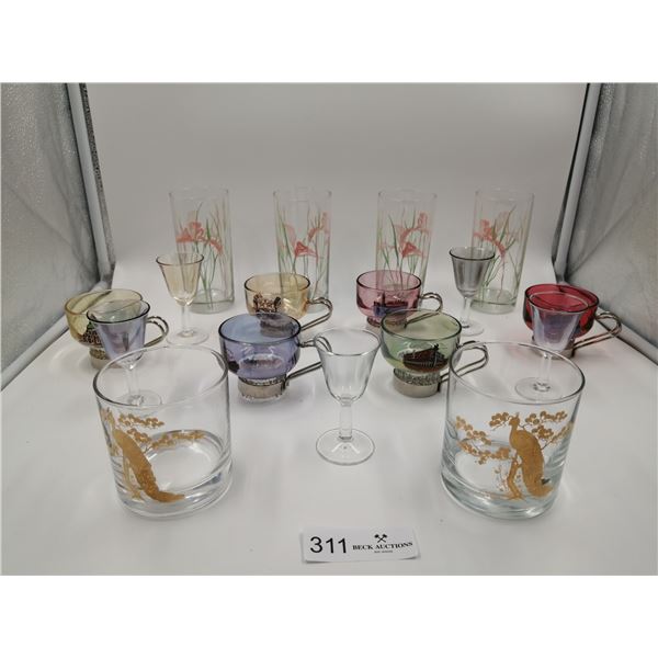 Assortment of Coloured Glassware