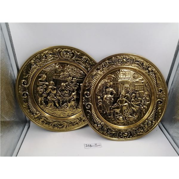 Brass-Colored Decorative Wall Plates