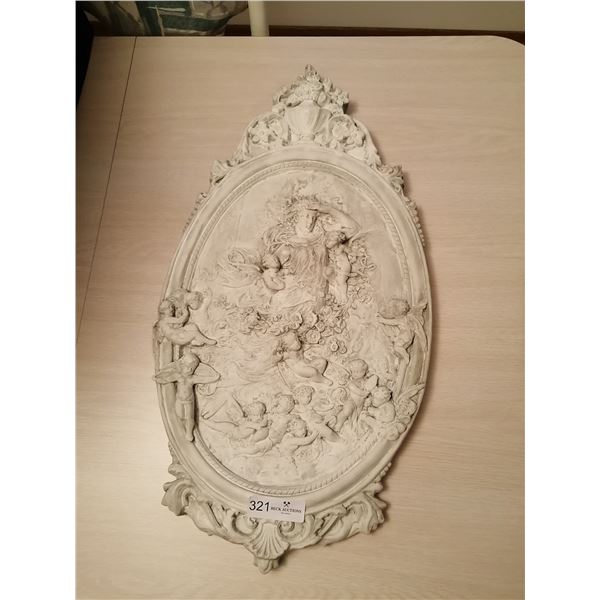 Beautiful Carved Plaster Deocoration of Angel and Cherubs