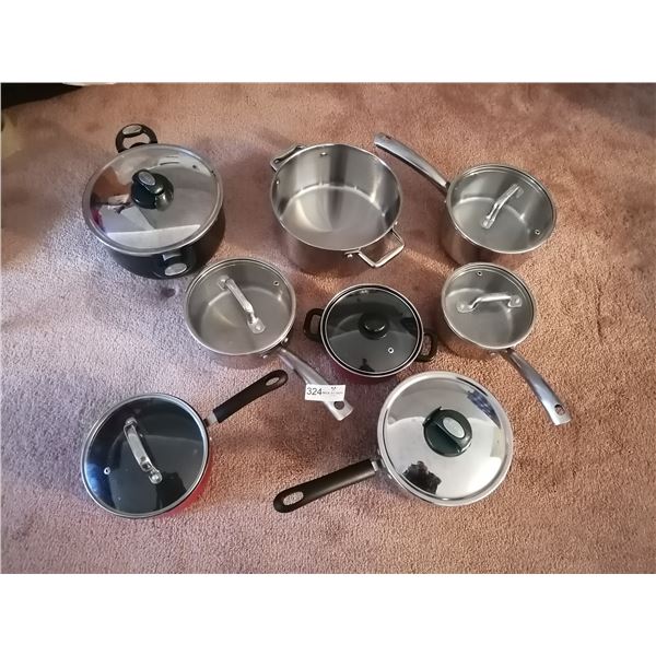 Assortment of T-Fal and Master Chef Pots